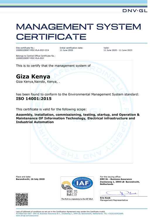 GS Kenya ISO 14001