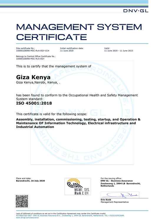 GS Kenya ISO 45001